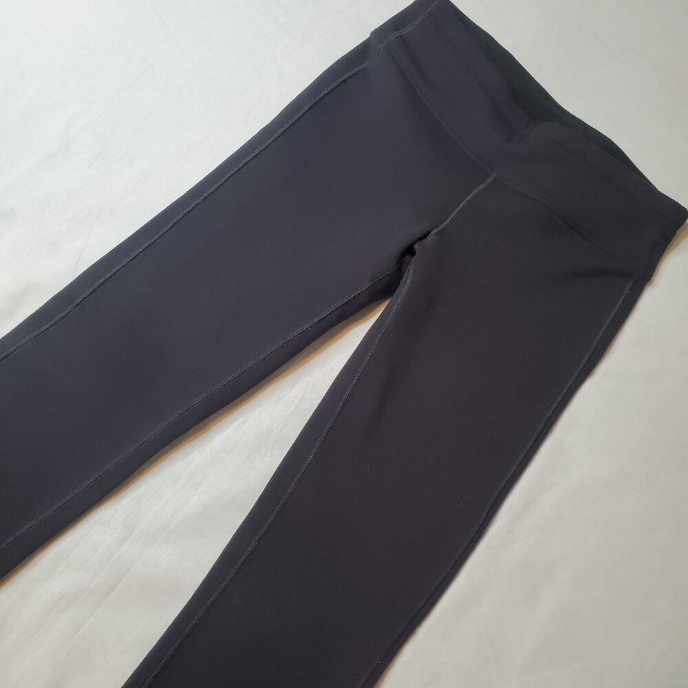 Athleta Women's Size M Fleece Lined Slim Straight Pant Black